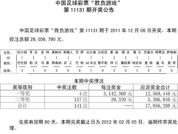 今日足彩开奖结果查询