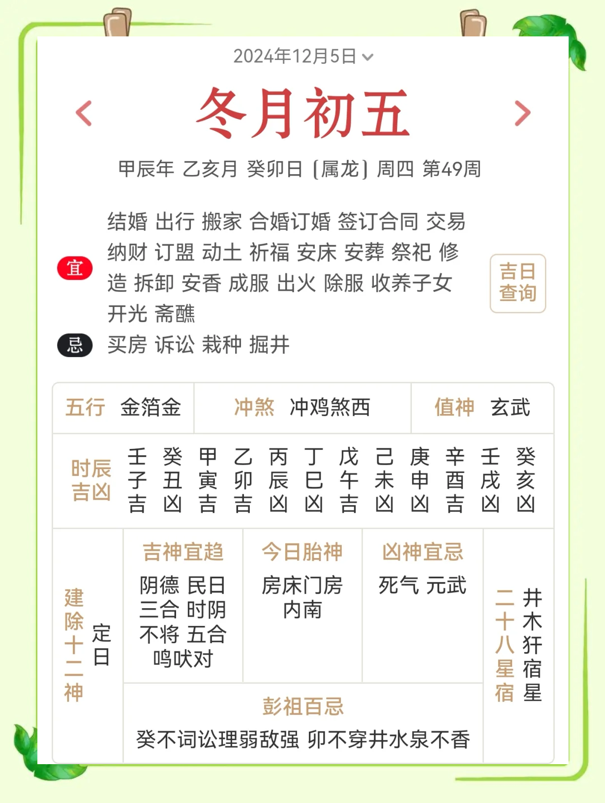 2024年正月黄道吉日-第1张图片